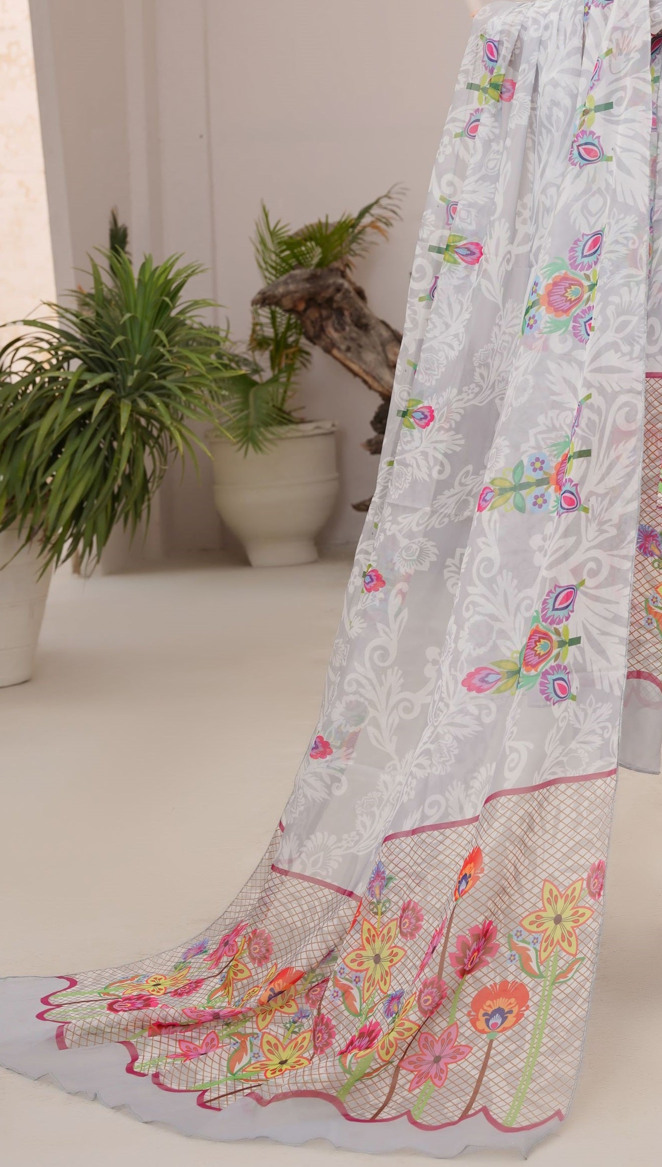 Ivory Garden Printed Dupatta 140