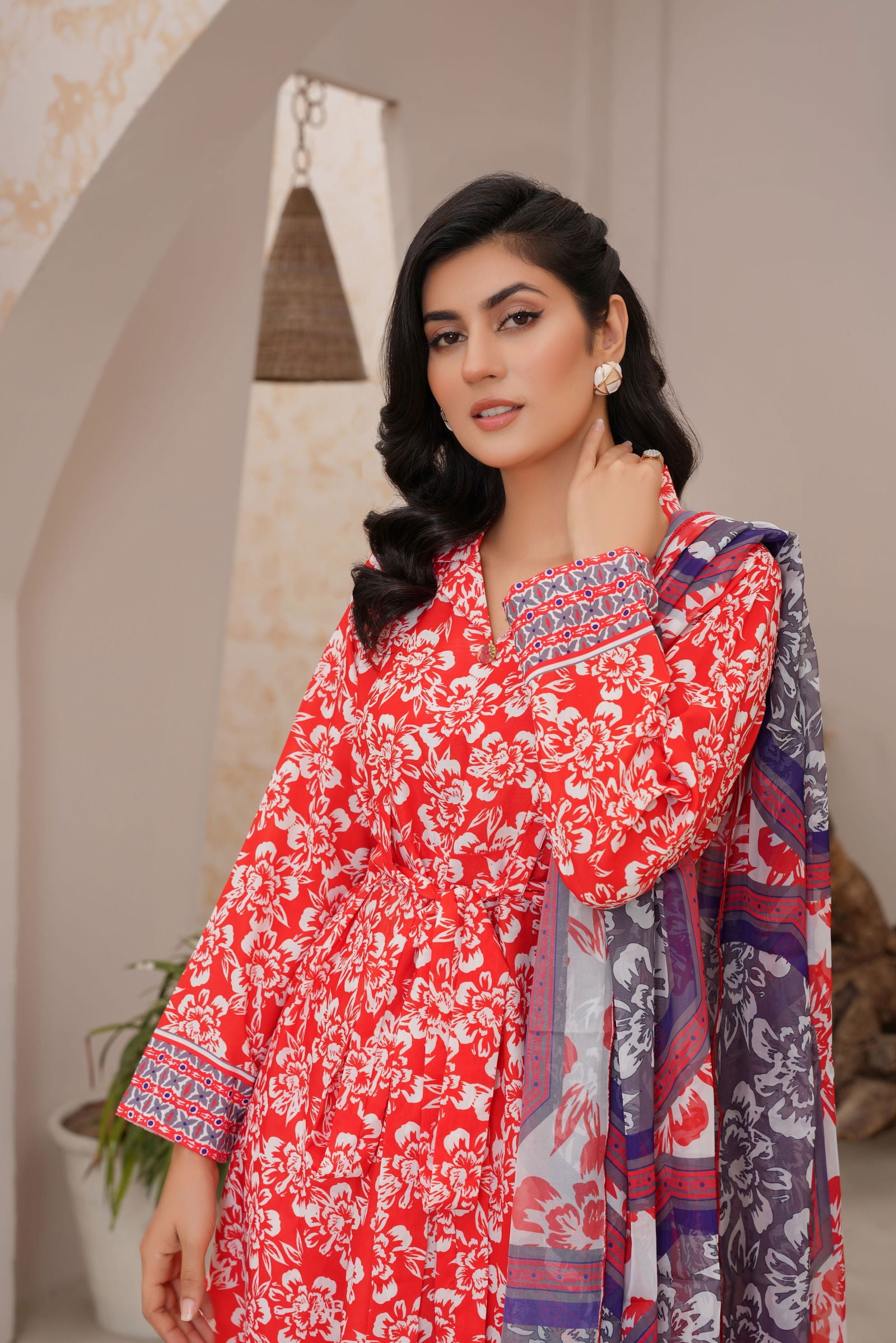 🌸Beautiful Red Frok style Co-ord Set-148🌸 - sabajeez.com