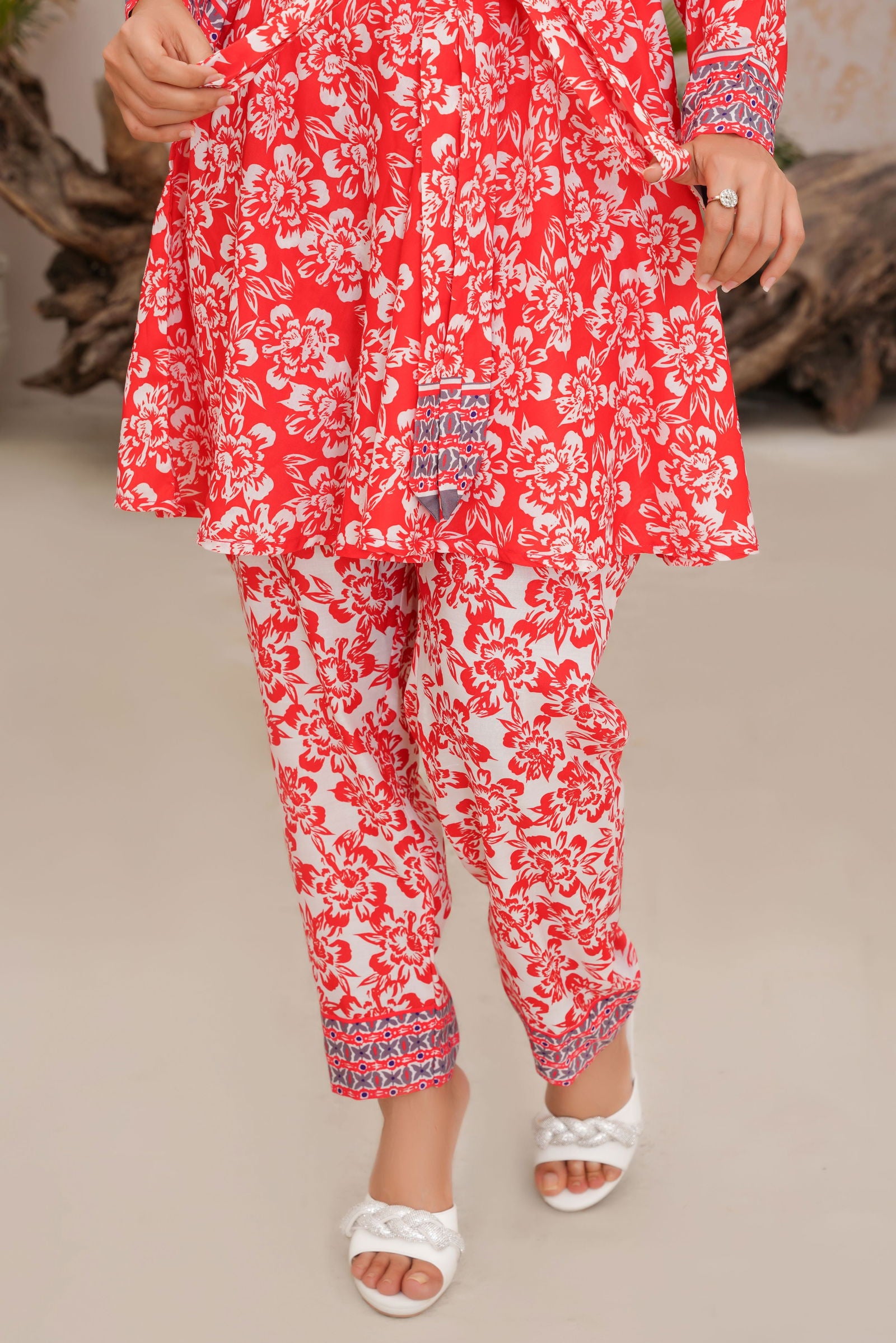 🌸Beautiful Red Frok style Co-ord Set-148🌸 - sabajeez.com