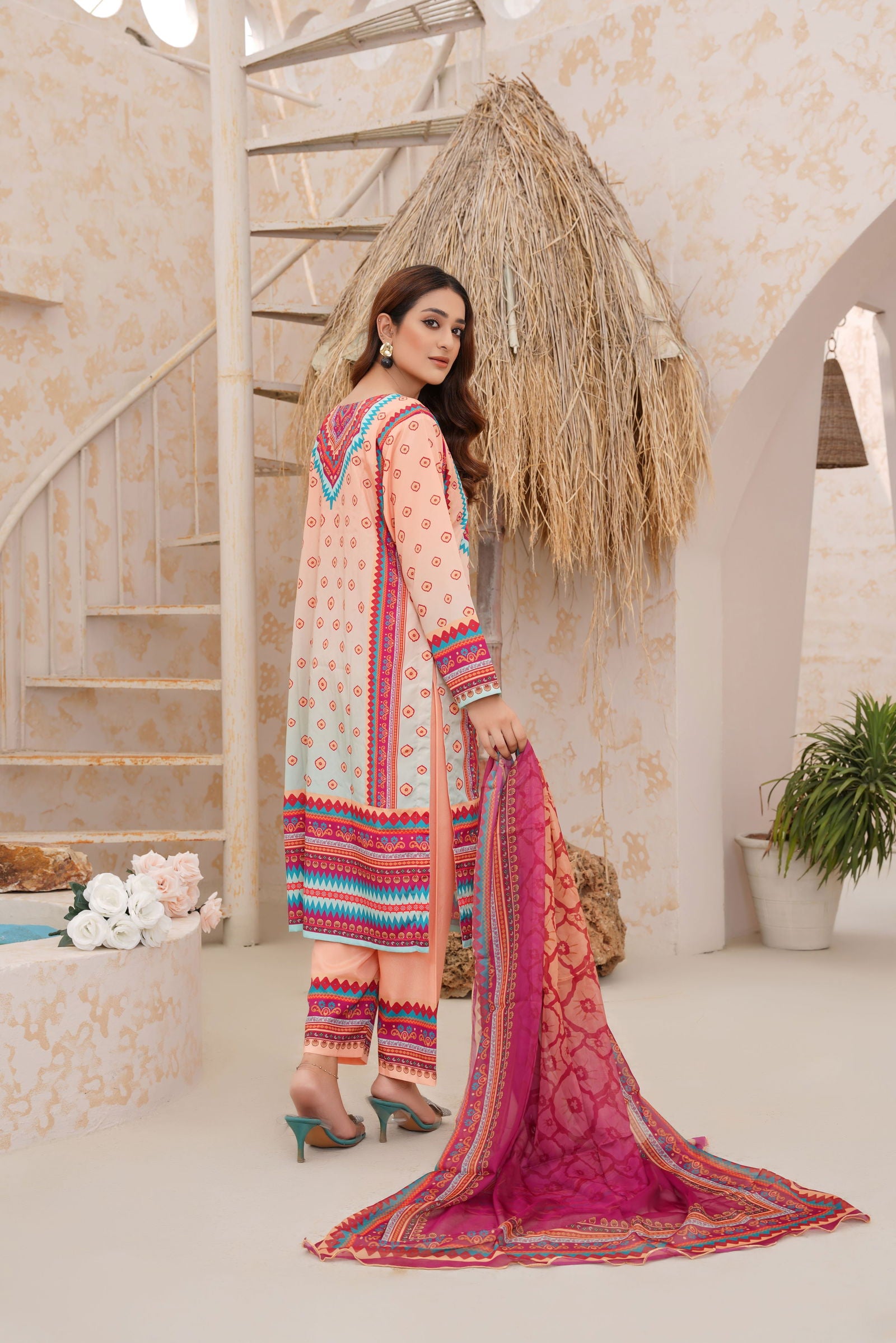 🌸Floral Delight Printed Lawn Dress - 146 🌸 - sabajeez.com