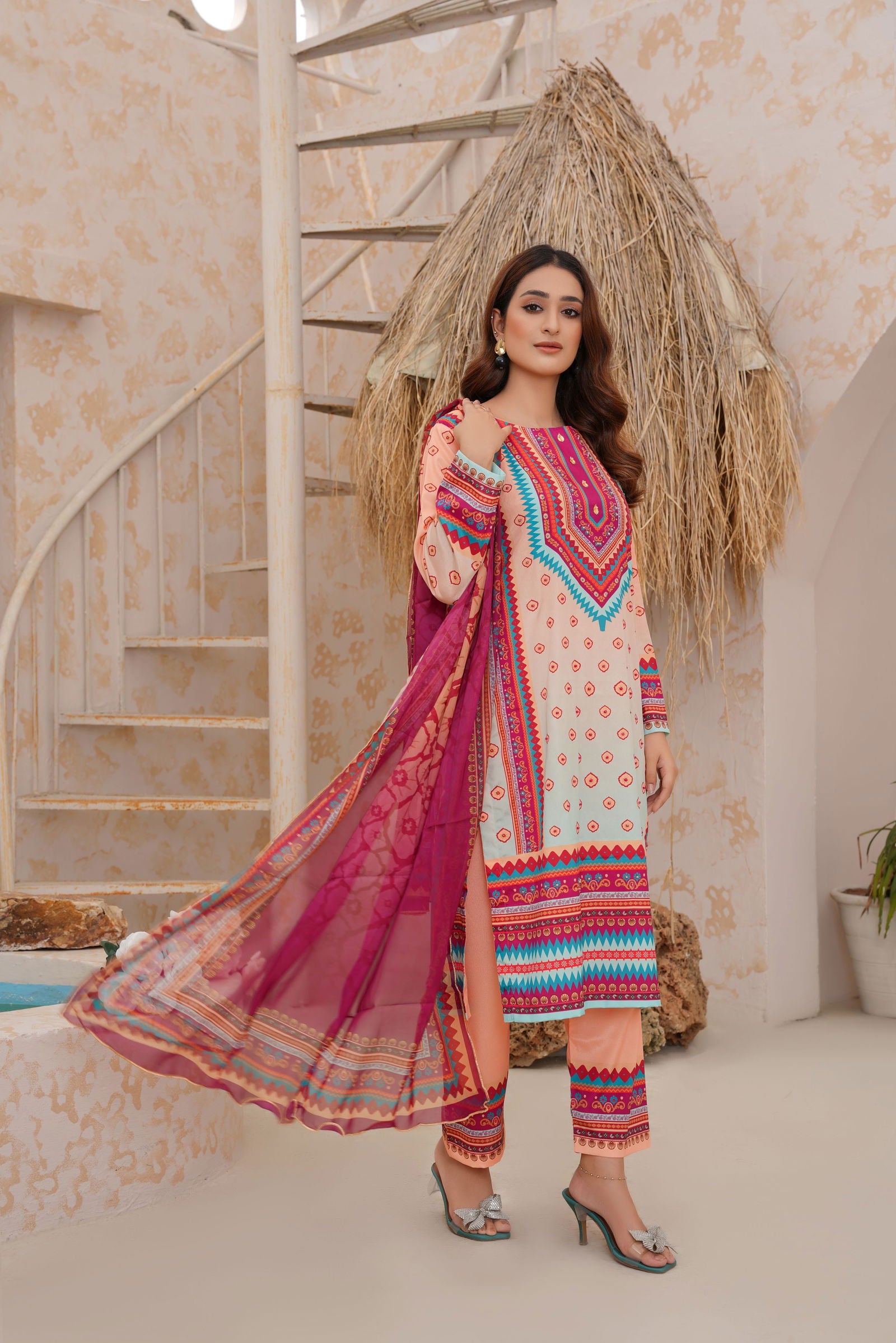 🌸Floral Delight Printed Lawn Dress - 146 🌸 - sabajeez.com