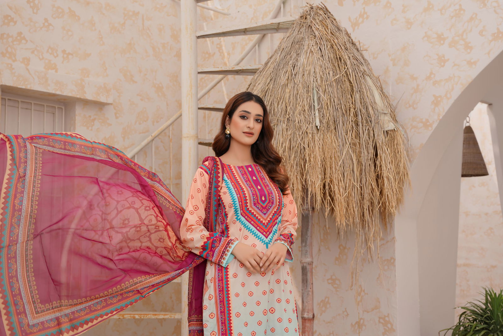 🌸Floral Delight Printed Lawn Dress - 146 🌸 - sabajeez.com