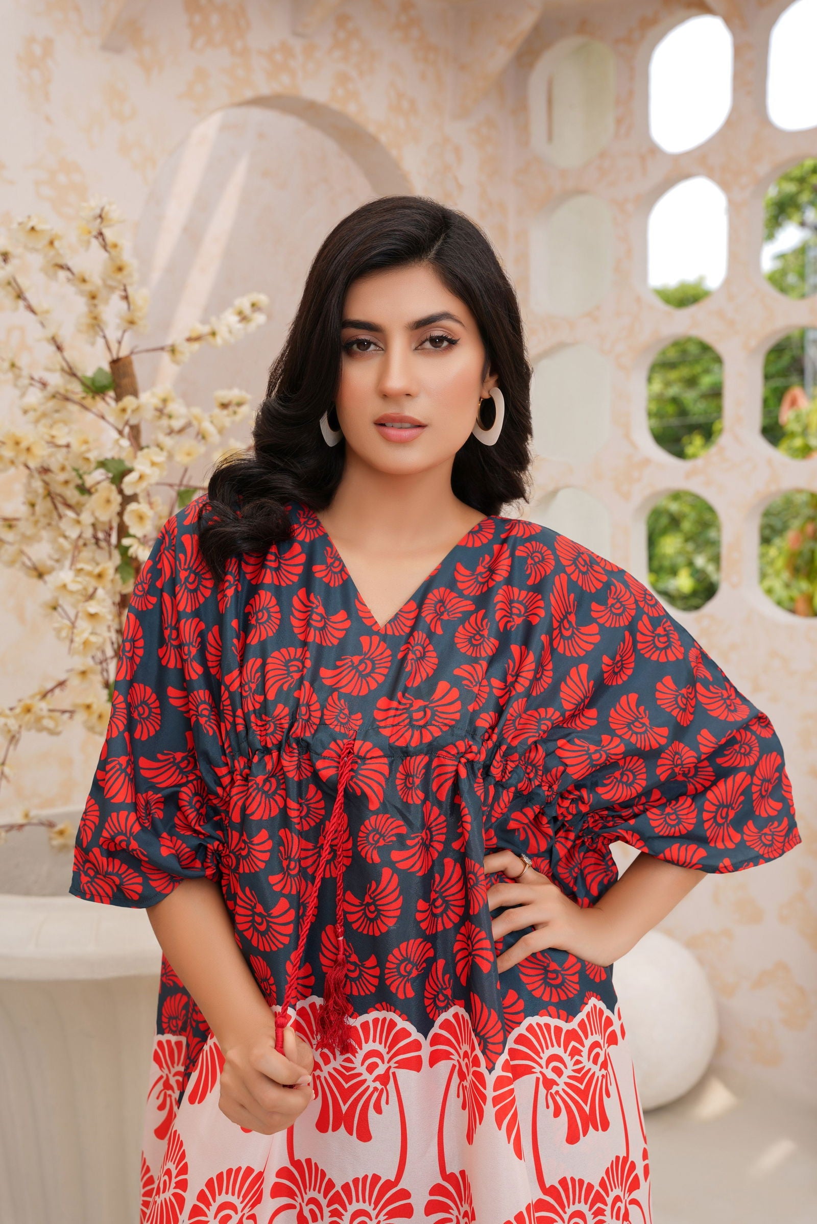 🌸 Stylish Red Floral Co-ord Set-143🌸 - sabajeez.com